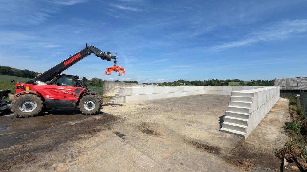 Aire de stockage en blocs béton
